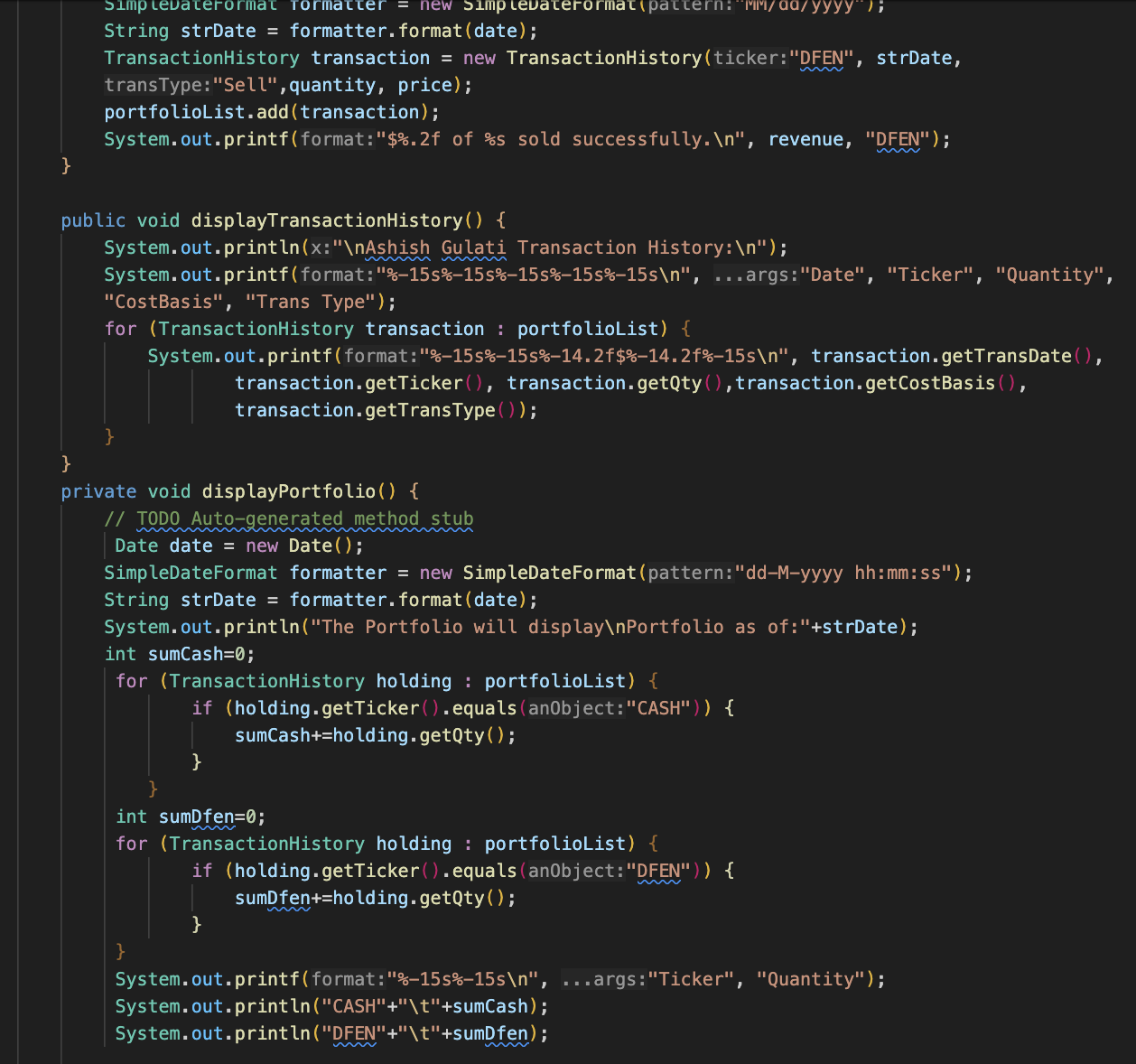 Java Code